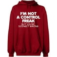 thumbnail image 1 of Unisex Crewneck Sweatshirt, Not a Control Freak, Slim Fit, Long Sleeve Sweater - Antiquee Cherry Small, 1 of 2