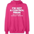 thumbnail image 1 of Unisex Crewneck Sweatshirt, Not a Control Freak, Slim Fit, Long Sleeve Sweater - Heliconia Small, 1 of 2