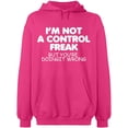 thumbnail image 1 of Unisex Crewneck Sweatshirt, Not a Control Freak, Slim Fit, Long Sleeve Sweater - Heliconia Small, 1 of 2