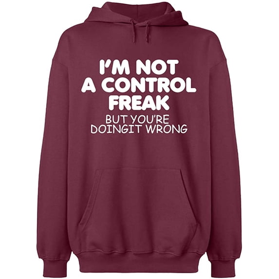 Unisex Crewneck Sweatshirt, Not a Control Freak, Slim Fit, Long Sleeve Sweater - Maroon X-Large