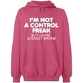 thumbnail image 1 of Unisex Crewneck Sweatshirt, Not a Control Freak, Slim Fit, Long Sleeve Sweater - Safety Pink Medium, 1 of 2