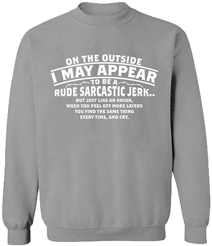 Unisex Crewneck Sweatshirt, On The Outside I May Appear, Custom Sweater,  Slim Fit, Long Sleeve Sweater - Sport Grey Medium