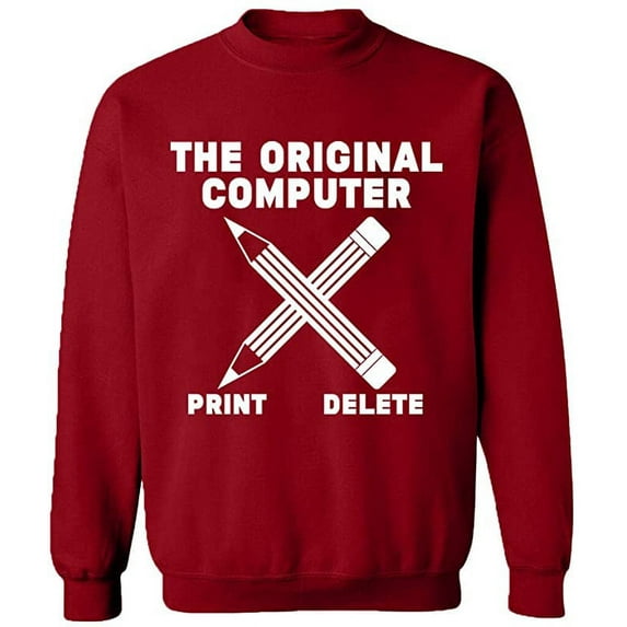 Unisex Crewneck Sweatshirt, Original Computer Print, Custom Sweater, Slim Fit, Long Sleeve Sweater - Antiquee Cherry Medium