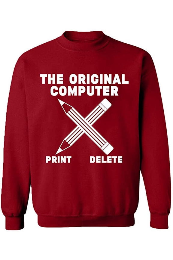 Unisex Crewneck Sweatshirt, Original Computer Print, Custom Sweater, Slim Fit, Long Sleeve Sweater - Antiquee Cherry Small