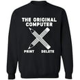 thumbnail image 1 of Unisex Crewneck Sweatshirt, Original Computer Print, Custom Sweater, Slim Fit, Long Sleeve Sweater - Black Large, 1 of 2