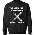 thumbnail image 1 of Unisex Crewneck Sweatshirt, Original Computer Print, Custom Sweater, Slim Fit, Long Sleeve Sweater - Dark Heather Small, 1 of 2
