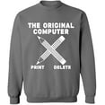 thumbnail image 1 of Unisex Crewneck Sweatshirt, Original Computer Print, Custom Sweater, Slim Fit, Long Sleeve Sweater - Graphite Heather X-Large, 1 of 2