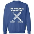 thumbnail image 1 of Unisex Crewneck Sweatshirt, Original Computer Print, Custom Sweater, Slim Fit, Long Sleeve Sweater - Indigo Blue Medium, 1 of 2