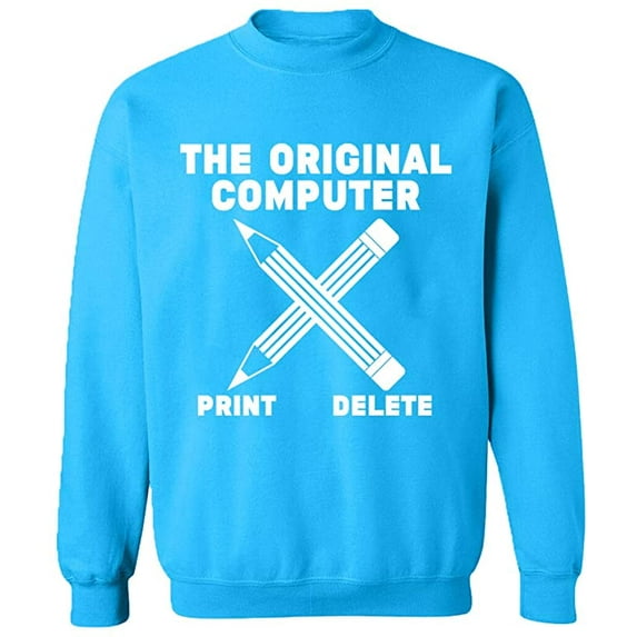 Unisex Crewneck Sweatshirt, Original Computer Print, Custom Sweater, Slim Fit, Long Sleeve Sweater - Sapphire 3X-Large