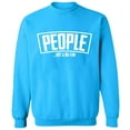 thumbnail image 1 of Unisex Crewneck Sweatshirt, People Not a Big Fan, Slim Fit, Long Sleeve Sweater - Sapphire X-Large, 1 of 2