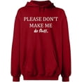 thumbnail image 1 of Unisex Crewneck Sweatshirt, Please Don't Make Me Do Stuff, Slim Fit, Long Sleeve Sweater - Antiquee Cherry Small, 1 of 2