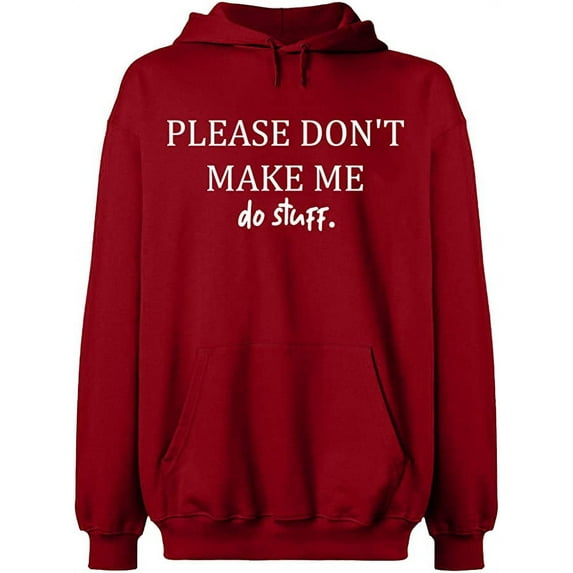 Unisex Crewneck Sweatshirt, Please Don't Make Me Do Stuff, Slim Fit, Long Sleeve Sweater - Antiquee Cherry Small