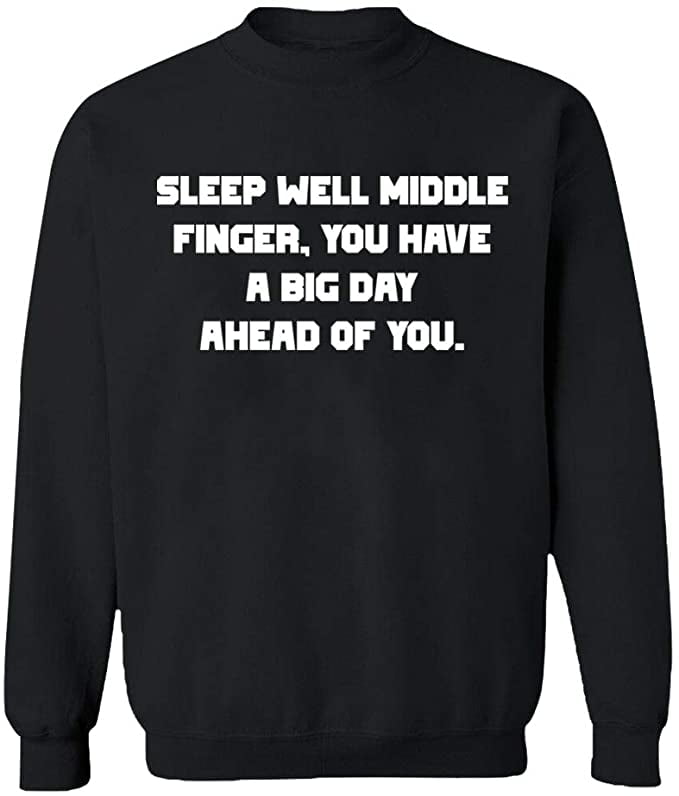 Unisex Crewneck Sweatshirt, Sleep Well Middle Finger, Slim Fit