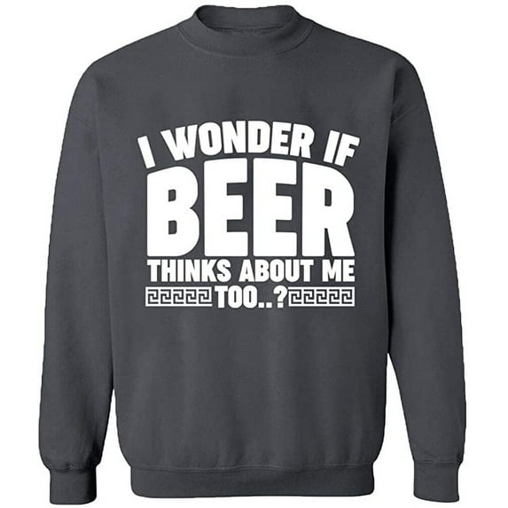 Unisex Crewneck Sweatshirt,, Slim Fit, Long Sleeve Sweater - Charcoal 3X-Large