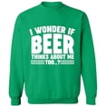 thumbnail image 1 of Unisex Crewneck Sweatshirt Slim Fit Long Sleeve Sweater - Irish Green Large, 1 of 2
