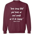 thumbnail image 1 of Unisex Crewneck Sweatshirt, Slim Fit, Long Sleeve Sweater - Maroon Small, 1 of 2