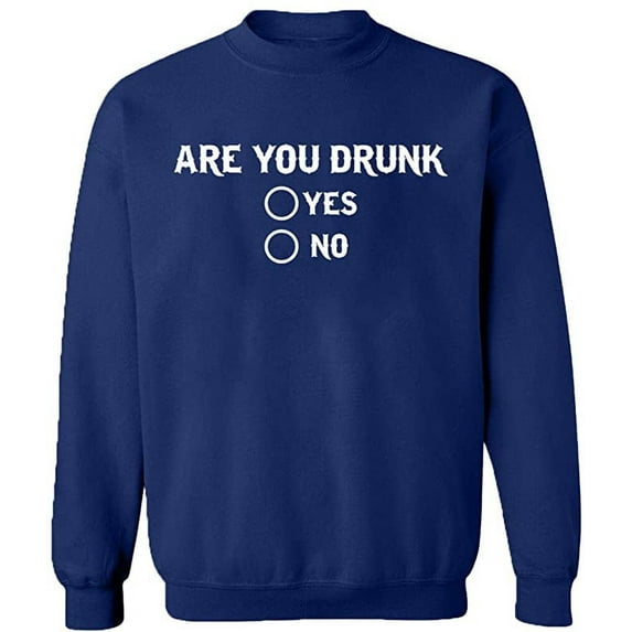 Unisex Crewneck Sweatshirt Slim Fit Long Sleeve Sweater - Navy Blue X-Large