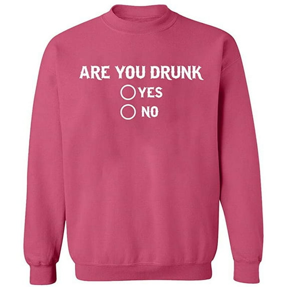Unisex Crewneck Sweatshirt Slim Fit Long Sleeve Sweater - Safety Pink Small