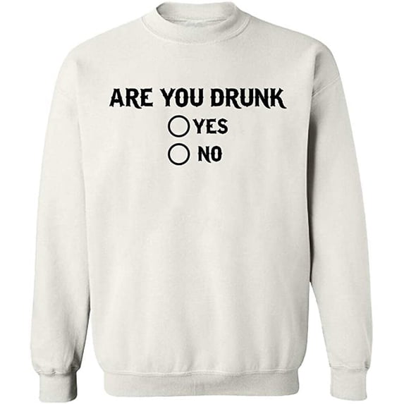 Unisex Crewneck Sweatshirt Slim Fit Long Sleeve Sweater - White 2X-Large