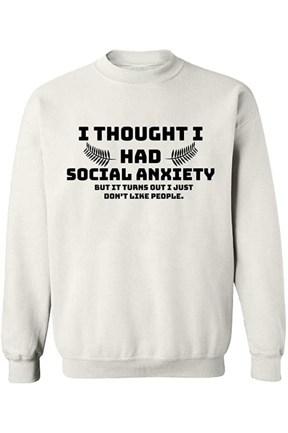 Unisex Crewneck Sweatshirt,, Slim Fit, Long Sleeve Sweater - White Medium