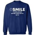thumbnail image 1 of Unisex Crewneck Sweatshirt, Smile It Make People, Custom Sweater, Slim Fit, Long Sleeve Sweater - Navy Blue 2X-Large, 1 of 2