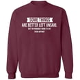 thumbnail image 1 of Unisex Crewneck Sweatshirt, Something Are Better Left Unsaid, Slim Fit, Long Sleeve Sweater - Maroon X-Large, 1 of 2