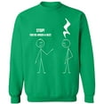 thumbnail image 1 of Unisex Crewneck Sweatshirt, Stop You're Under a Rest, Custom Sweater, Slim Fit, Long Sleeve Sweater - Irish Green 3X-Large, 1 of 2