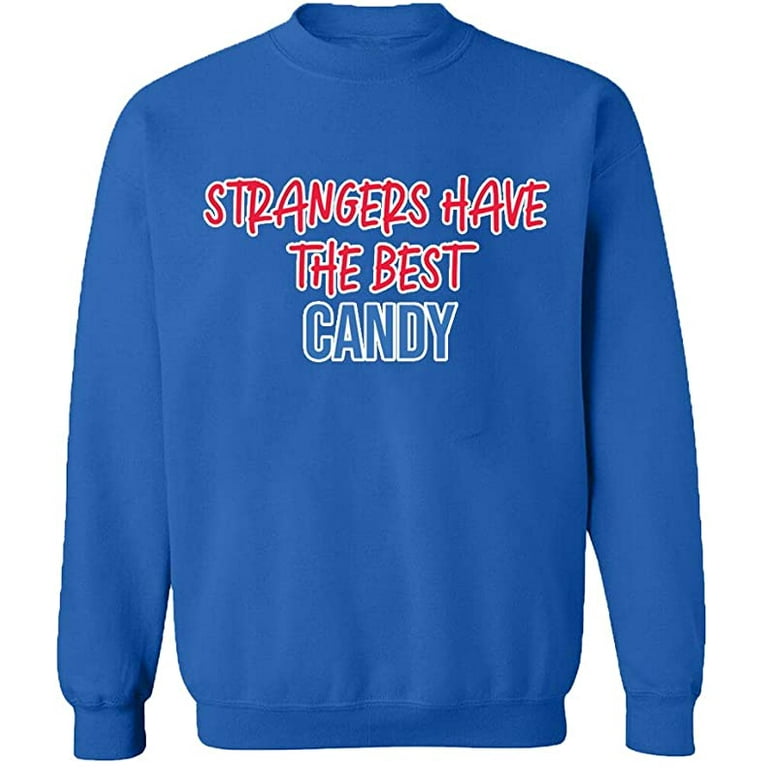 Unisex Crewneck Sweatshirt Strangers The Best Candy Slim Fit Long Sleeve Sweater Royal Blue 2X Large