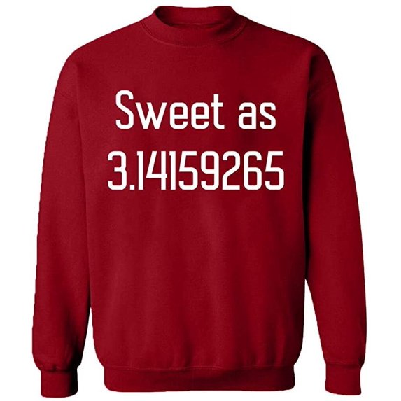 Unisex Crewneck Sweatshirt, Sweet As Pi, Slim Fit, Long Sleeve Sweater - Antiquee Cherry Small