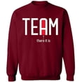 thumbnail image 1 of Unisex Crewneck Sweatshirt, Team There It is, Custom Sweater, Slim Fit, Long Sleeve Sweater - Cardinal Red X-Large, 1 of 2