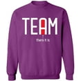 thumbnail image 1 of Unisex Crewneck Sweatshirt, Team There It is, Custom Sweater, Slim Fit, Long Sleeve Sweater - Purple Large, 1 of 2