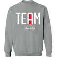 thumbnail image 1 of Unisex Crewneck Sweatshirt, Team There It is, Custom Sweater, Slim Fit, Long Sleeve Sweater - Sport Grey Large, 1 of 2