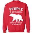 thumbnail image 1 of Unisex Crewneck Sweatshirt, The Bear World, Custom Sweater, Slim Fit, Long Sleeve Sweater - Red Medium, 1 of 2