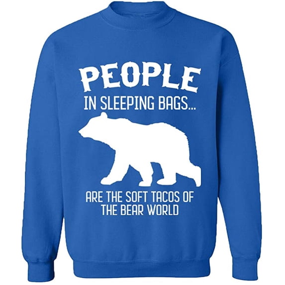 Unisex Crewneck Sweatshirt, The Bear World, Custom Sweater, Slim Fit, Long Sleeve Sweater - Royal Blue Small