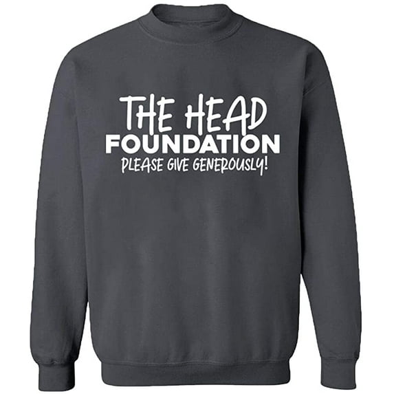 Unisex Crewneck Sweatshirt, The Head Foundation, Slim Fit, Long Sleeve Sweater - Charcoal X-Large