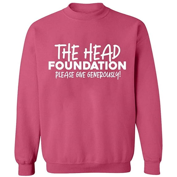 Unisex Crewneck Sweatshirt, The Head Foundation, Slim Fit, Long Sleeve Sweater - Safety Pink Medium