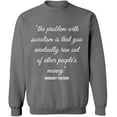 thumbnail image 1 of Unisex Crewneck Sweatshirt, The Problem With Socialism, Slim Fit, Long Sleeve Sweater - Graphite Heather Medium, 1 of 2