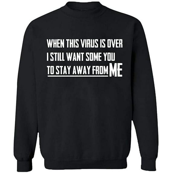 Unisex Crewneck Sweatshirt, To Stay Away From Me, Custom Sweater, Slim Fit, Long Sleeve Sweater - Black 2X-Large