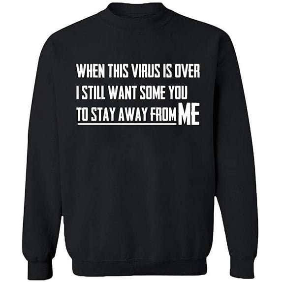 Unisex Crewneck Sweatshirt, To Stay Away From Me, Custom Sweater, Slim Fit, Long Sleeve Sweater - Black X-Large