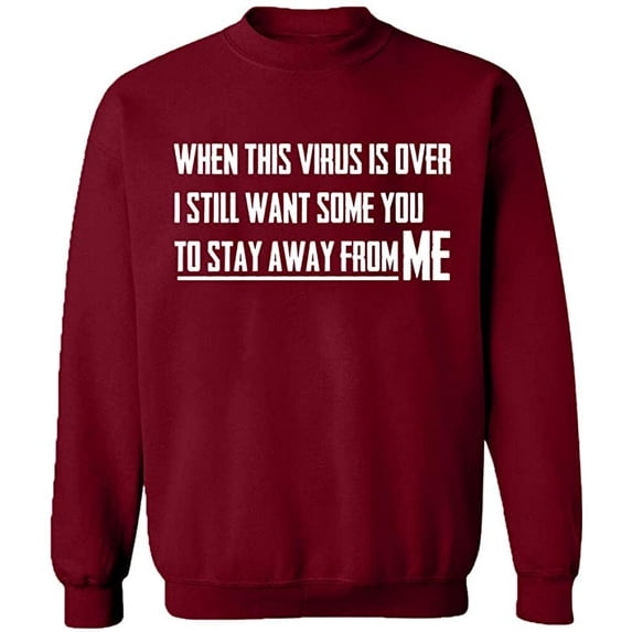 Unisex Crewneck Sweatshirt, To Stay Away From Me, Custom Sweater, Slim Fit, Long Sleeve Sweater - Cardinal Red Medium