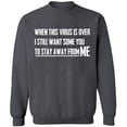 thumbnail image 1 of Unisex Crewneck Sweatshirt, To Stay Away From Me, Custom Sweater, Slim Fit, Long Sleeve Sweater - Charcoal Small, 1 of 2