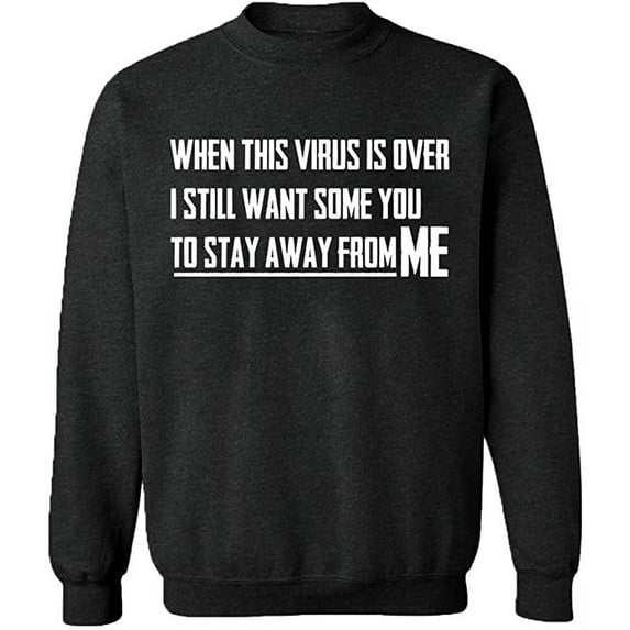 Unisex Crewneck Sweatshirt, To Stay Away From Me, Custom Sweater, Slim Fit, Long Sleeve Sweater - Dark Heather 2X-Large