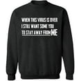 thumbnail image 1 of Unisex Crewneck Sweatshirt, To Stay Away From Me, Custom Sweater, Slim Fit, Long Sleeve Sweater - Dark Heather Large, 1 of 2