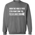 thumbnail image 1 of Unisex Crewneck Sweatshirt, To Stay Away From Me, Custom Sweater, Slim Fit, Long Sleeve Sweater - Graphite Heather Medium, 1 of 2