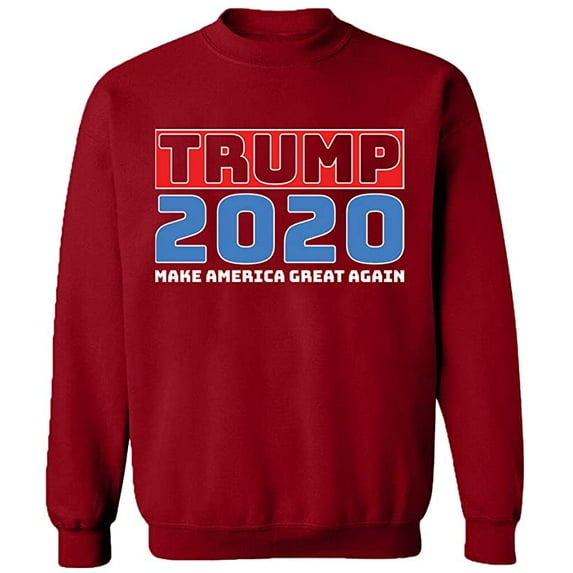 Unisex Crewneck Sweatshirt, Trump 2020, Custom Sweater, Slim Fit, Long Sleeve Sweater - Antiquee Cherry Large