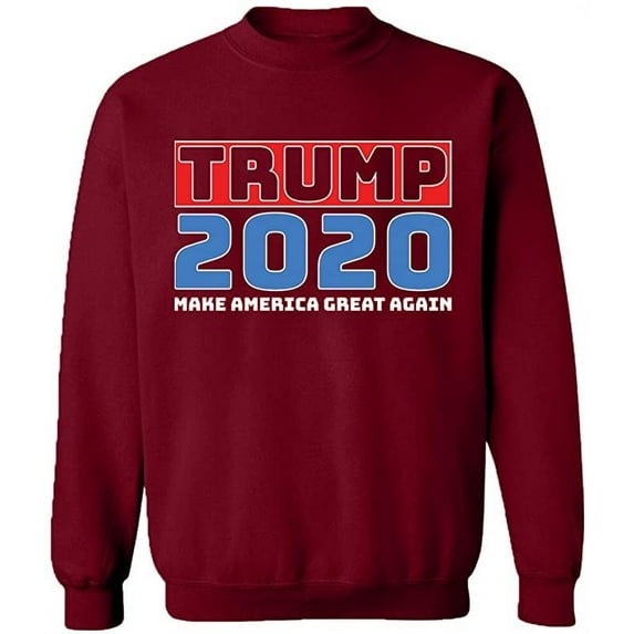 Unisex Crewneck Sweatshirt, Trump 2020, Custom Sweater, Slim Fit, Long Sleeve Sweater - Cardinal Red 2X-Large
