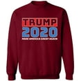 thumbnail image 1 of Unisex Crewneck Sweatshirt, Trump 2020, Custom Sweater, Slim Fit, Long Sleeve Sweater - Cardinal Red Small, 1 of 2