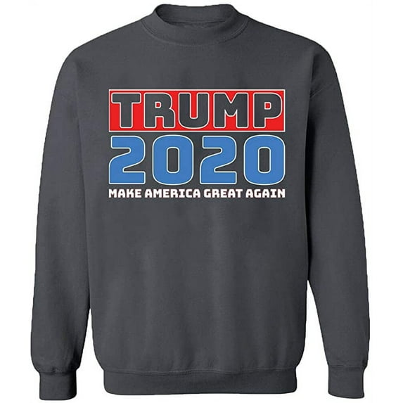 Unisex Crewneck Sweatshirt, Trump 2020, Custom Sweater, Slim Fit, Long Sleeve Sweater - Charcoal Medium