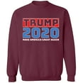thumbnail image 1 of Unisex Crewneck Sweatshirt, Trump 2020, Custom Sweater, Slim Fit, Long Sleeve Sweater - Maroon 2X-Large, 1 of 2