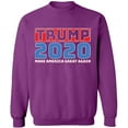 thumbnail image 1 of Unisex Crewneck Sweatshirt, Trump 2020, Custom Sweater, Slim Fit, Long Sleeve Sweater - Purple 2X-Large, 1 of 2